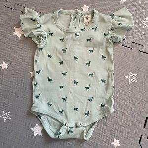 BOGO Kate Quinn - Llama Skinny Rib Ruffle Shoulder - 12-18 months